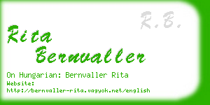 rita bernvaller business card